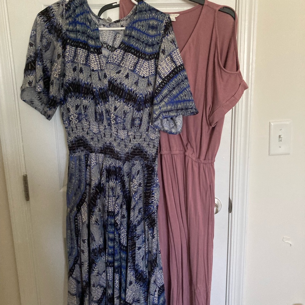 Cato mauve midi high low pocketed and avenue 14/16 print handkerchief dress